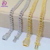 Anpassade premiumsmycken 8mm Moissanite Cuban Link Chain Miami Real 925 Sterling Silver Cadena Cubana Diamond Hip Hop