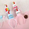 5pcs velas de feliz aniversário tampas de bolo de panela banda de cabelo chapéu recém -nascido bebê aniversário de bebê decorações de festa