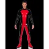100% Latex Rubber Black&Red Bodysuit Tight Suit polishing Outfit Zip 0.4mm S-XXL Catsuit Costumes