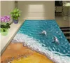 壁紙3Dフロアの壁画防水壁画壁画海洋ドルフィンポーの壁紙家の装飾
