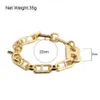 Bangle Flashbuy Nouveau design Gold Color Metal Lettre B Bracelets pour femmes Bracelet de la chaîne de liaison épaisse Bijoux de mode T240509