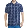 Polos pour hommes Blue Shibori 3D Polo Polo pour hommes Femmes Retro Graphiques Côtes courtes TEES TOPS SUMBRE STREE