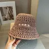 Designer Straw Hat Fashion Beach Bucket Hats For Travel Casual Letter Solid Embroidery Cap