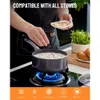 Induktionskokare Krukor och kokkärlsuppsättningar, Bezia Diskmaskin Safe Nonstick Cooking Stay-Cool Bakelite Handle, Scratch Resistenta köksuppsättningar med stekning