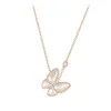 Jóias de designer Luxo Acessórios VANCA S925 Colar de borboleta branca de prata pura Garota picante Girl Rose Gold Rose Versátil Chain Chain Fairy