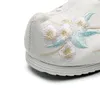 Slippers Nose Toe Women Comfortable Canvas Flat Platforms Chinese Embroidered Ladies Casual Hanfu Old Beijing Shoes