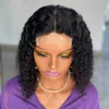 200 -gęstość kręconej bob ludzka peruka włosy prawdziwa ludzka koronkowa peruka opaska na głowę 220g