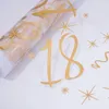 Alfombras de mesa 18 ° CURCURADOR DE CUMPLEABLADO GOLDO GRANDE Decoraciones de fiesta para adultos en casa 18º decoración de bithday