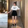 Mexzt 5xl zomershorts rok elastische hoge taille casual brede been Koreaan een lijn losse mini zwart korte broek 240508