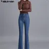 Jeans féminins 2024 Automne Korean Style Vintage Highwaist Slim Tassel Jean Long Boot Cut Trend Femmes Fared Pant Streetwear Harajuku