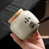 Butelki do przechowywania kreatywne pęknięte ceramiczne słoik z bambusa drewniana pokrywka przenośna mini herbata puszka uszczelniona pojemnik na pudełek herbaciane