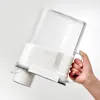 Lagringsflaskor 3000 ml tvättmedel dispenser behållare tvättstuga flytande mjukgörare pulver blanch flaska med lock
