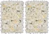 Decorative Flowers 2pcs 40 60cm White Flower Wall Plate Set Backdrop 3D Faux Silk Rose Mat Decoration Wedding Party Baby Bridal Shower