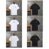 メンズTシャツのデザイナー黒と白の短袖ハイエンド品質刺繍文字パターン100％ピュアコットンポロシャツカップルトップ