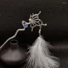 Party Supplies Feather Feather coiffures chauffées chinois Butterfly Hirgstick Hairpins Disk Stick Hairclip Women Jewelry Headress