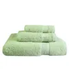 Towel ISINOTEX Green Cotton Towels 3Pcs/set 33 33/40 60/69 139cm Bath Face Set Adult For Bathroom Toallas