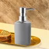 Distributore di sapone liquido 4 pezzi Accessori per bagno in plastica Accessori per la spazzola per bagno con tazza di supporto per spazzolino (grigio)