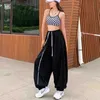 Damesbroek Capris Europeaan Amerikaanse stijl Vrouwenbroek Hoge taille Casual Drawstring Design vrouw broek nieuwe lente zomer 2024 y2k broek y240509