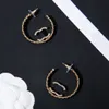 Fashion Designer C-Letter Earring Korean Edition Brass Copper Pearl Earring Brand Luxury Crystal S925 Silver Stud Earrings