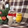 Bouteilles de rangement 10 ensembles de boissons de Noël bouteille adorable couvercles de lait de jus enveloppe de pots de bonbons portables vides
