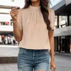 Women's T Shirts Shirt Dresses For Women 2024 Fashion Solid Temperament Casual Loose Short Sleeve Top Mujer