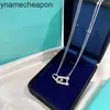 Tiffanncy High End Jewelry Colars for Women Fashion Rose Gold Plated 18K Gold White Colar de With Zirconium Diamond Gechchain original 1: 1 com logotipo e caixa de verdade