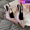 Damesontwerper Heels Dress Shoes with Box Avenue Patent Leather Slingback Pumps YS Sandalen Zwart Wit Lilac Ladies Fashion Classic Stiletto Heel Sandal