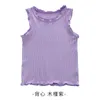 Camisole 2022 Summer Girls Fungal Childrens Top Top Top Solid Color Childrens T-shirt Cotton Baby Top Tampa íntima Childrens Bottoml2405