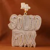 Fox Fox Fox personnalisé En diamant pendentif sterling sier / 14kt Solid Gold Full Iced Out Gift pour lui