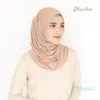 Halsdukar muslimska modemodala kvinnor huvudduk mjuka elastiska damer turban hatt fast färg ramadan hijab headwrap motorhuv