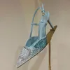 Sandales élégantes Designer Femmes High Talon Chaussures de mariage avec sandales en strass de mode Back Back vide