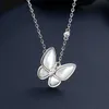 Bijoux de créateurs Luxury Vanca Accessoires Natural Mother Shell Shell Luxury Candarbone White Mother Butterfly Femme 925 Silver Rose Gold Pendant Collier