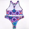 Swimwear's Swimwear Abstract Art Two Sets Beach Swimsuit Short taglio Bikini Donne senza maniche per reggiseno manico