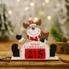 Ornament Countdown Christmas Advent Calendar Desktop Träblock Santa Snowman Reindeer Tabletop Decoration 1030