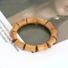 Bangel Natural Peach Holz Bambus Herren Armband Buddha Perlen Perlen Männer Retro handgeköpft Holzhandwerk Geschenk für Freund