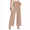 2024 Commuter Slimming High Waist Solid Color Wide Leg Pants Casual Suits F51332