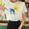 T-shirt féminin t-shirts ukrainiens Femmes Strtwear Y2k Tops japonais Lady Creative Slve Vintage Casual Clothes Leisure T confortable Y240509