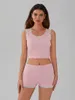 Heimkleidung Frauen Sommer -Pyjama Sets Spitzenverkleidung Scoop Neck Crop Tanktops Elastic Taille Short Set Casual Outfits