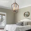 Chandeliers Vintage Wooden Chandelier 4 Lights Bedroom Lamp Dining Room Hanging Corridor Hallway Home Decorative Entryway Light