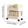 Kök Storage Moveble Bookhelf Cart Multi Functional Mobile Book Organizer Space Saving 2 Tiers Bokhylla med hjul för hemskolor