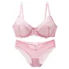 Bras sets 2022 New Sexy 32/70 34/75 36/80 38/85 40/90 42/95 BC Cup Bra Set Femmes Ultra mince sous-vêtements épaisses Femme Push Up Lingerie Y240513