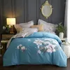 Yatak takımları Amerikan tarzı set pamuk çiçek nevresim kapak düz bohemia yatak çiçek yatak clothes 4pcs/set sac yastık kılıfı