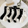 Women Socks Winter Thicker Cashmere Wool Japanese Fashion 5 Rose Floral Embroidery Long Sock Girls Thermal Warm Crew Casual