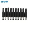 ESCAM 10 PCs 5.5x2.5mm 5.5x2.1mm machos dc em linha tampa de plástico do conector do conector do conector da tomada do plugue