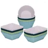 Moldes de cozimento 24pcs Segurança alimentar Grado em redondo copos de muffin mafen xícara mini bolos de bolo de silicone