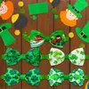 Dog Abbigliamento 5 pezzi di colori misti di St. Patrick's Day Bow Weies Green Cat for Dogs Accessori per animali domestici Prodotti