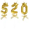 5st ljus Creative Gold Crown Digital Birthday Candle Barn Vuxen Happy Birthday Party Cake Decoration Valentines Day Dekorativt ljus