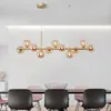 Nordic Long Chandeliers Glass Ball Light Light sur la table Cuisine Bureau salle à manger Pendant lampe décor de la maison Luminaires