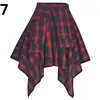 Skirts Plaid Skirt Women Pleated Lace-up Tie Mini Y2k Streetwear Harajuku Vintage Irregular Sports Street Fart Curtain