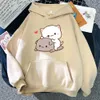 Felpa con cappuccio da uomo con felpe da uomo harajuku gomma e gatto pesca donna più taglia con cappuccio long slve slve slve slve sciodo sciolta a strtwear casual girl coppie coreano abbigliamento t240510